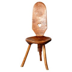 Swiss alp folk art armchair from Verbier village Wallis