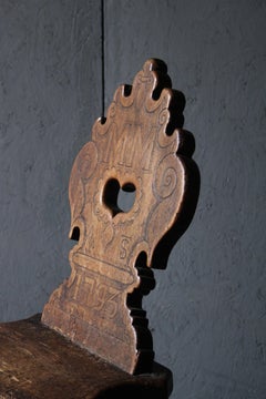 Swiss alp folk art escabelle 1793