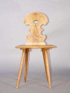 Swiss alp folk art escabelle