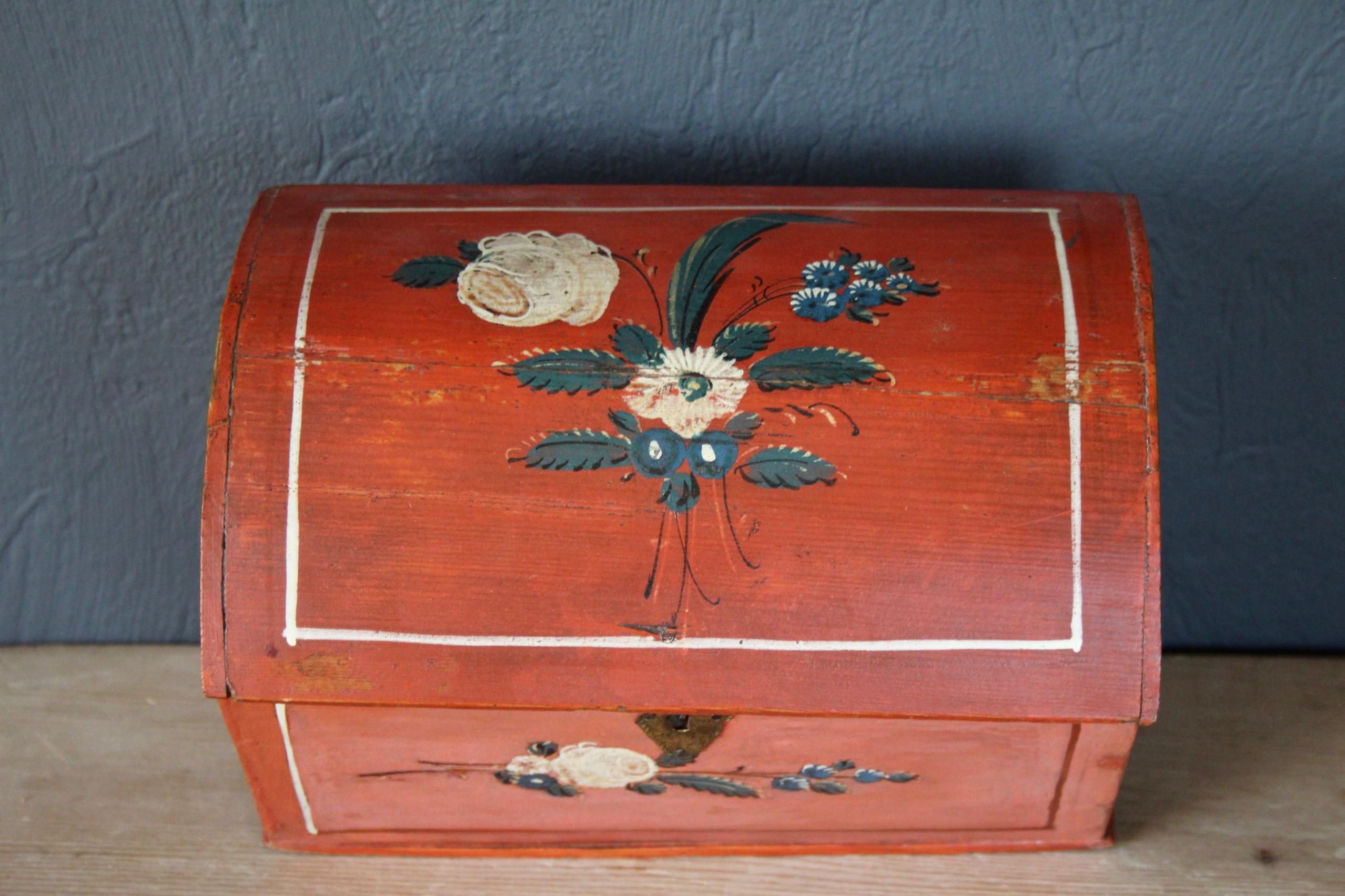 Late 19th Century Swiss alp painted box For Sale