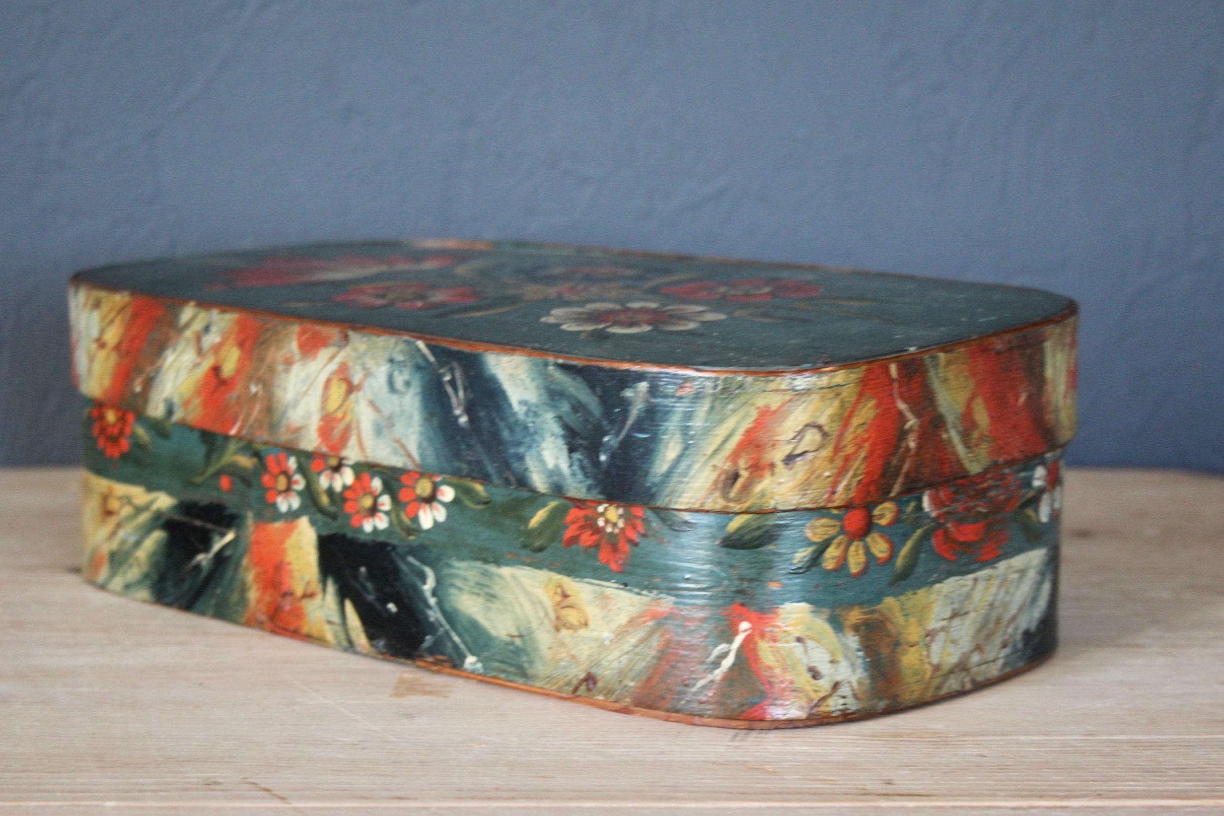 Swiss alp painted box For Sale 1