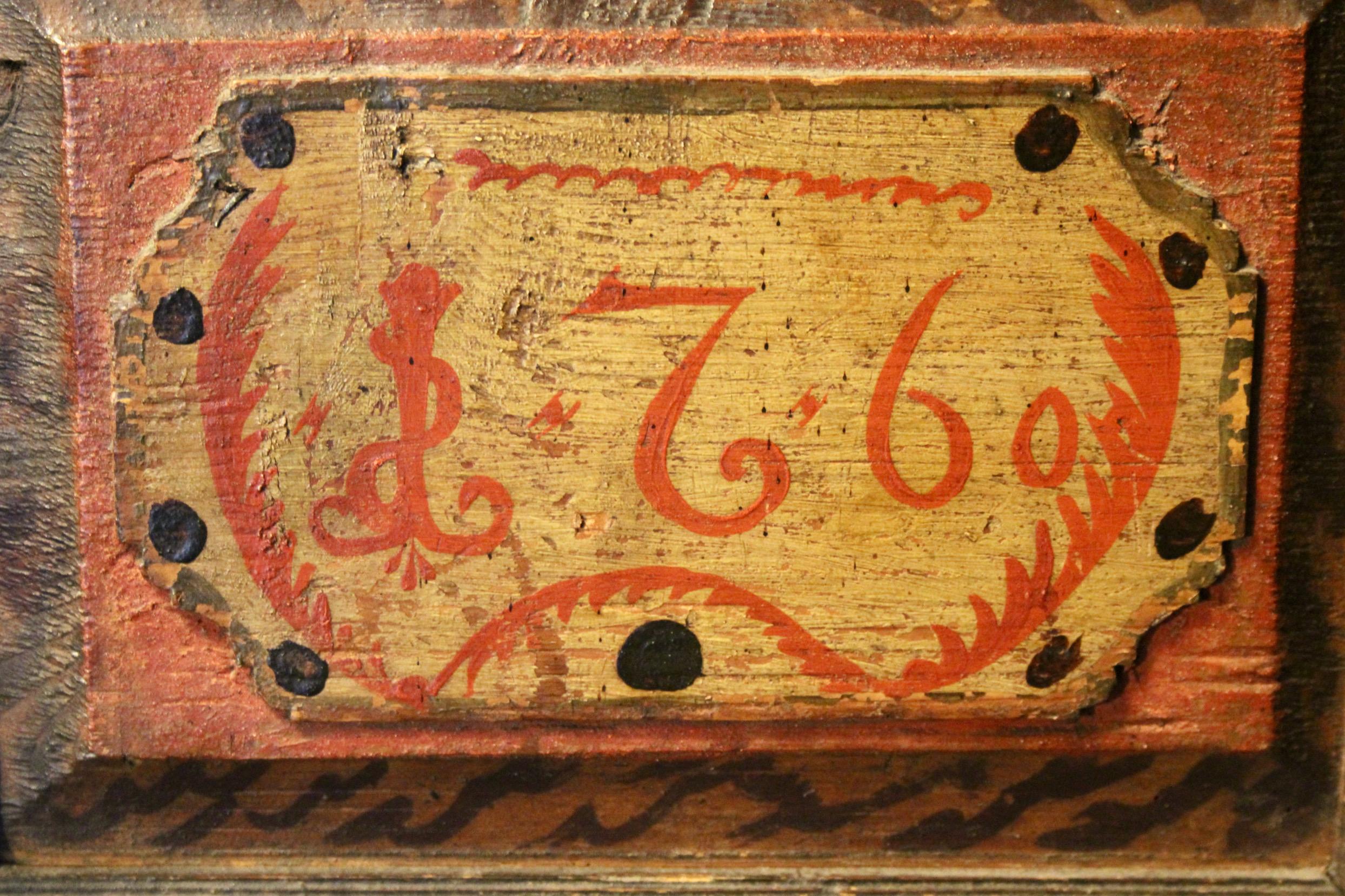 Swiss alp painted cupboard dated 1760 For Sale 6