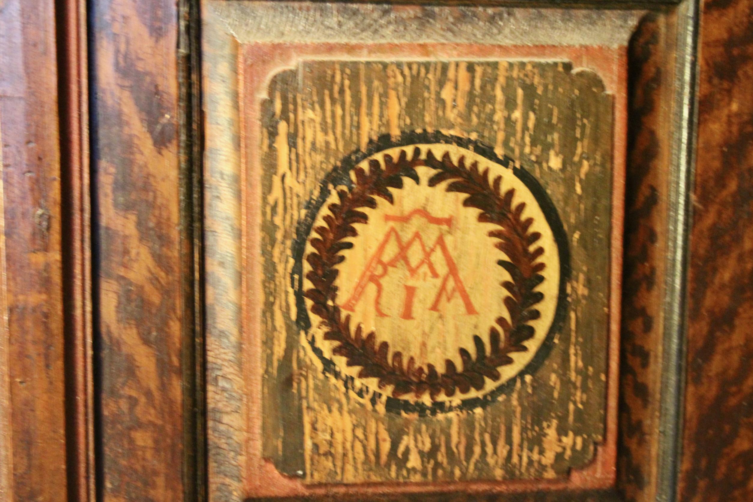 Swiss alp painted cupboard dated 1760 For Sale 8