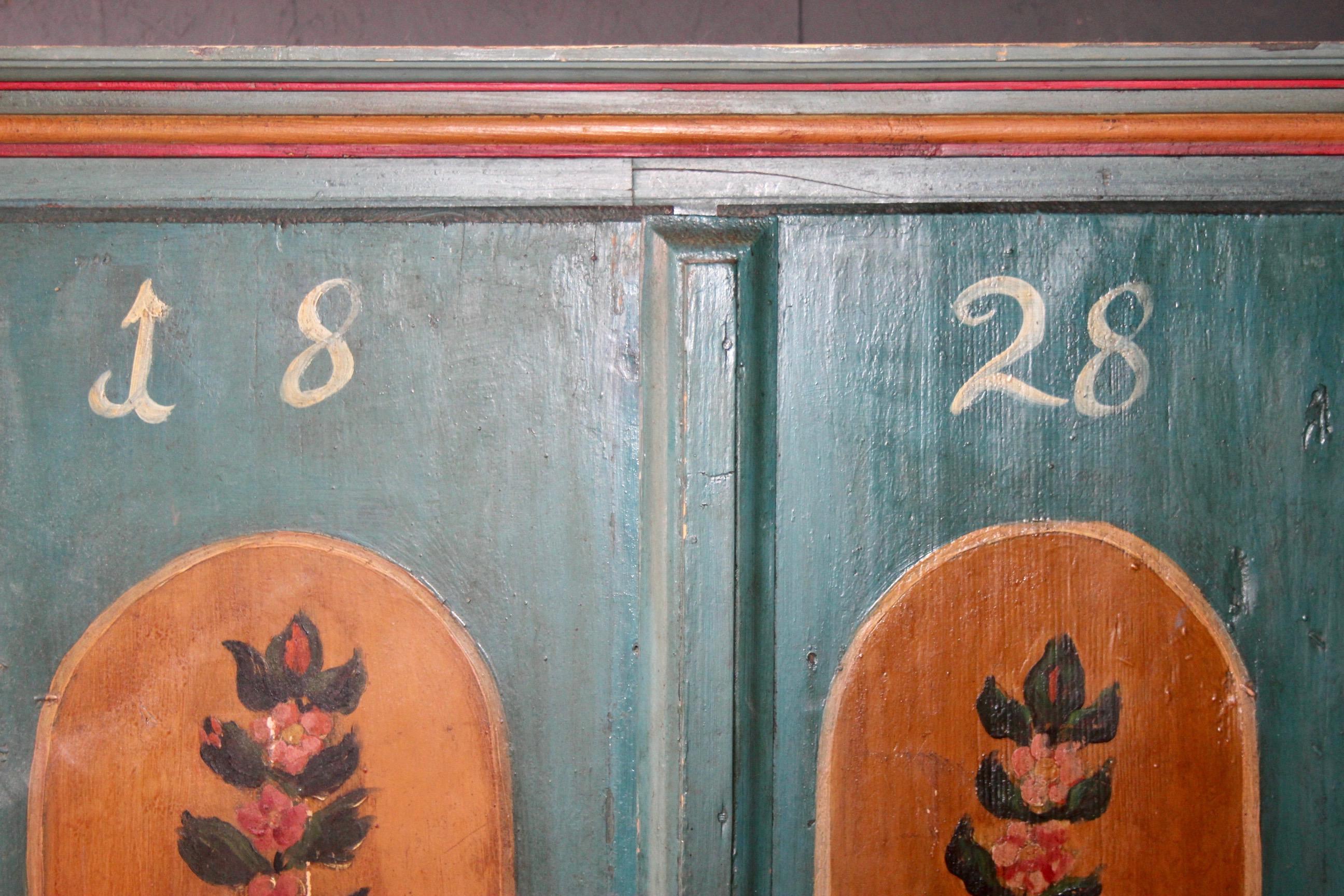 Swiss alp painted cupboard dated 1828 For Sale 5