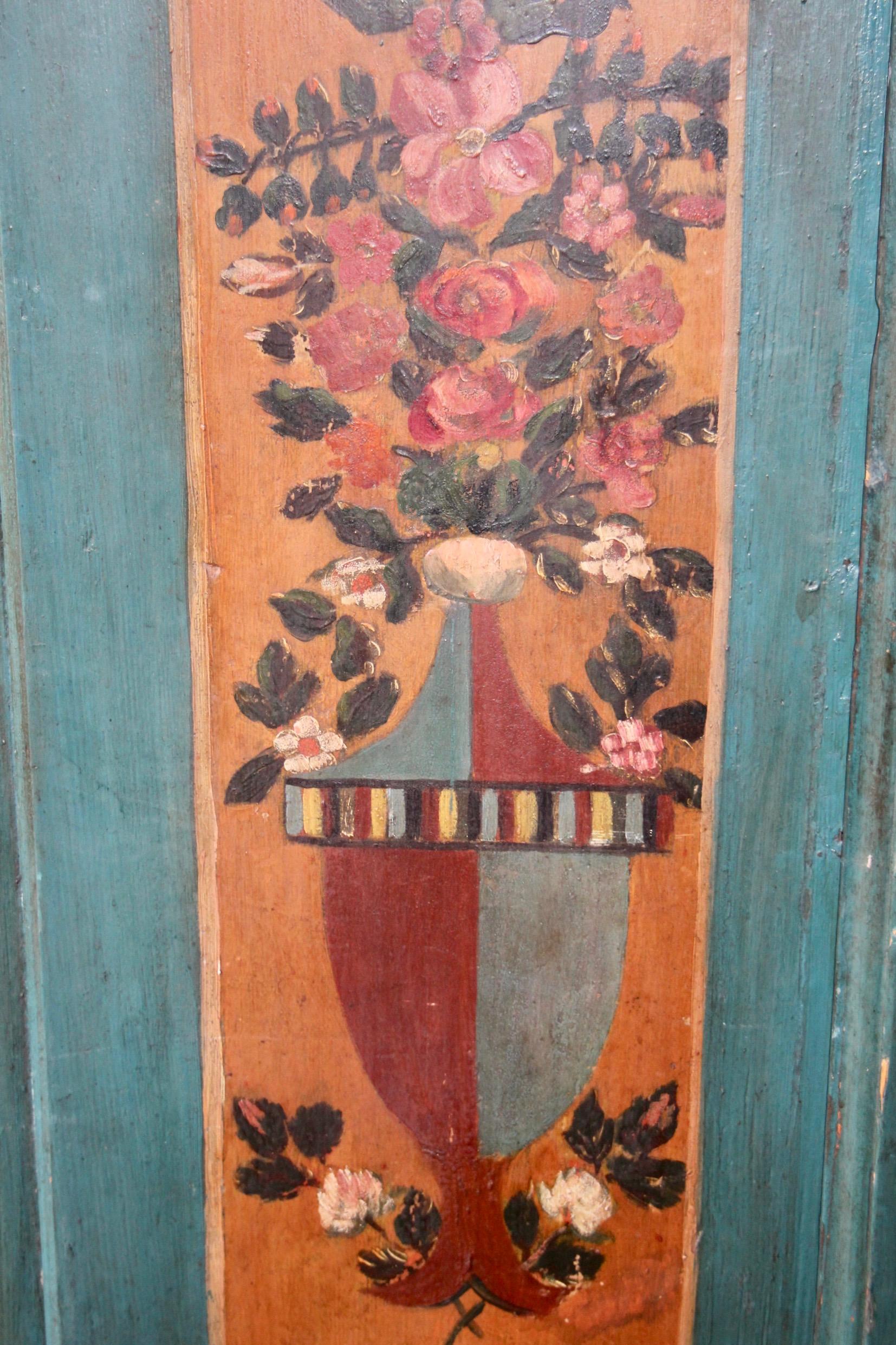 Swiss alp painted cupboard dated 1828 For Sale 6