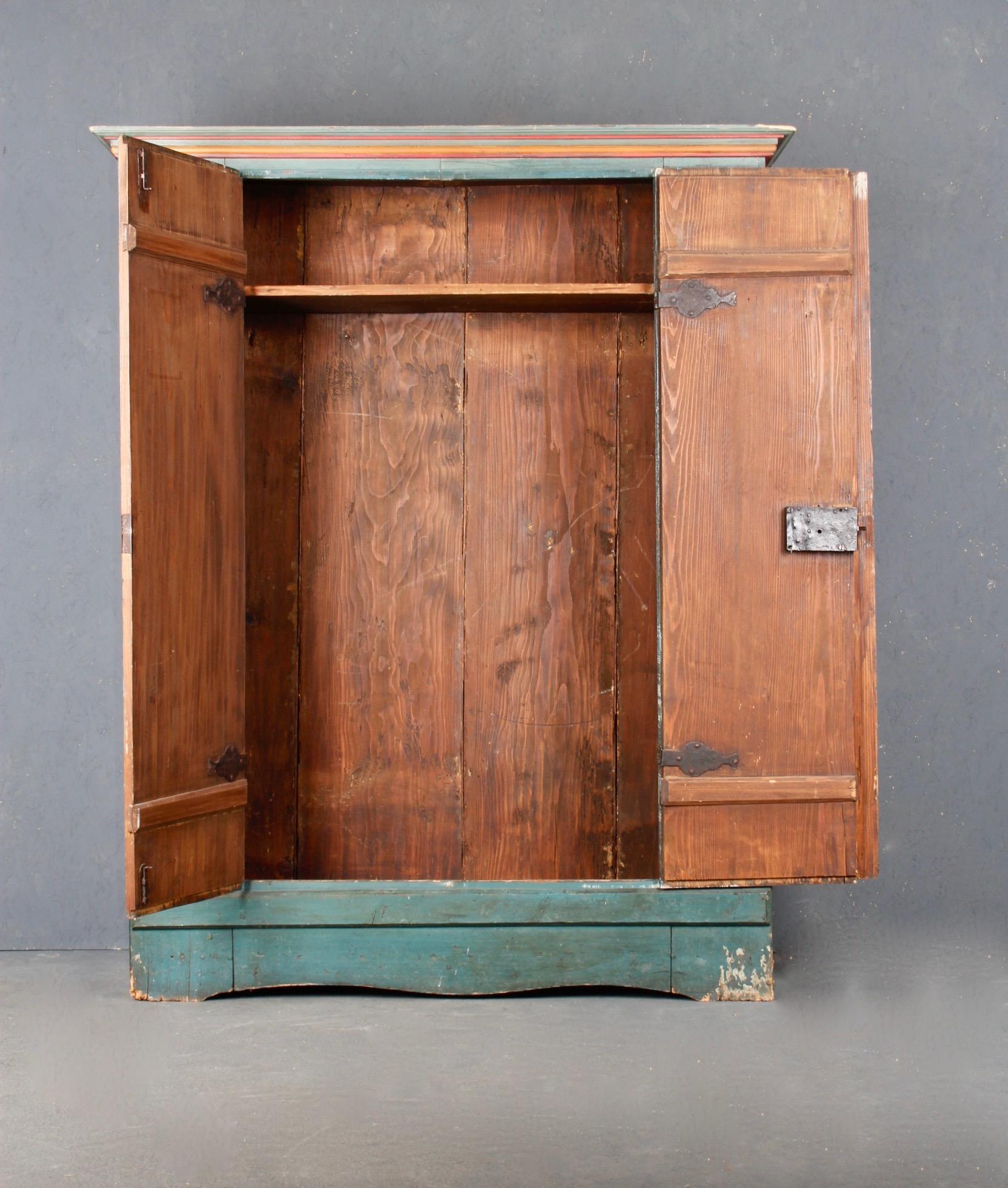Swiss alp painted cupboard dated 1828 For Sale 2