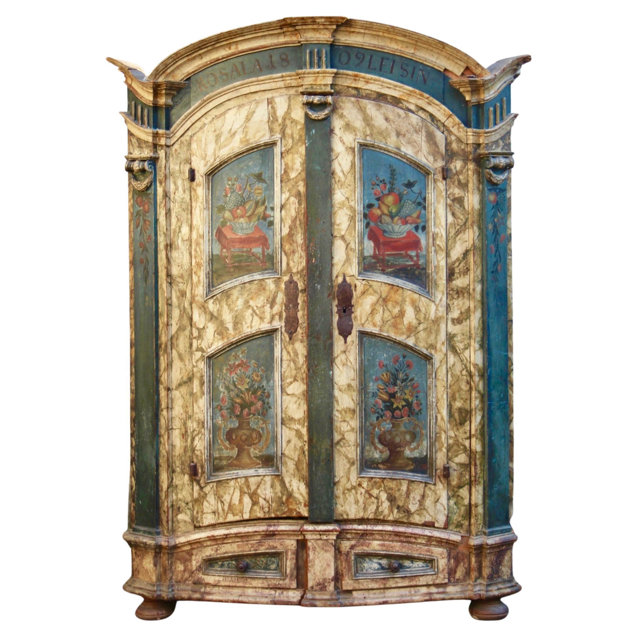 Swiss Alp Painted Cupboard