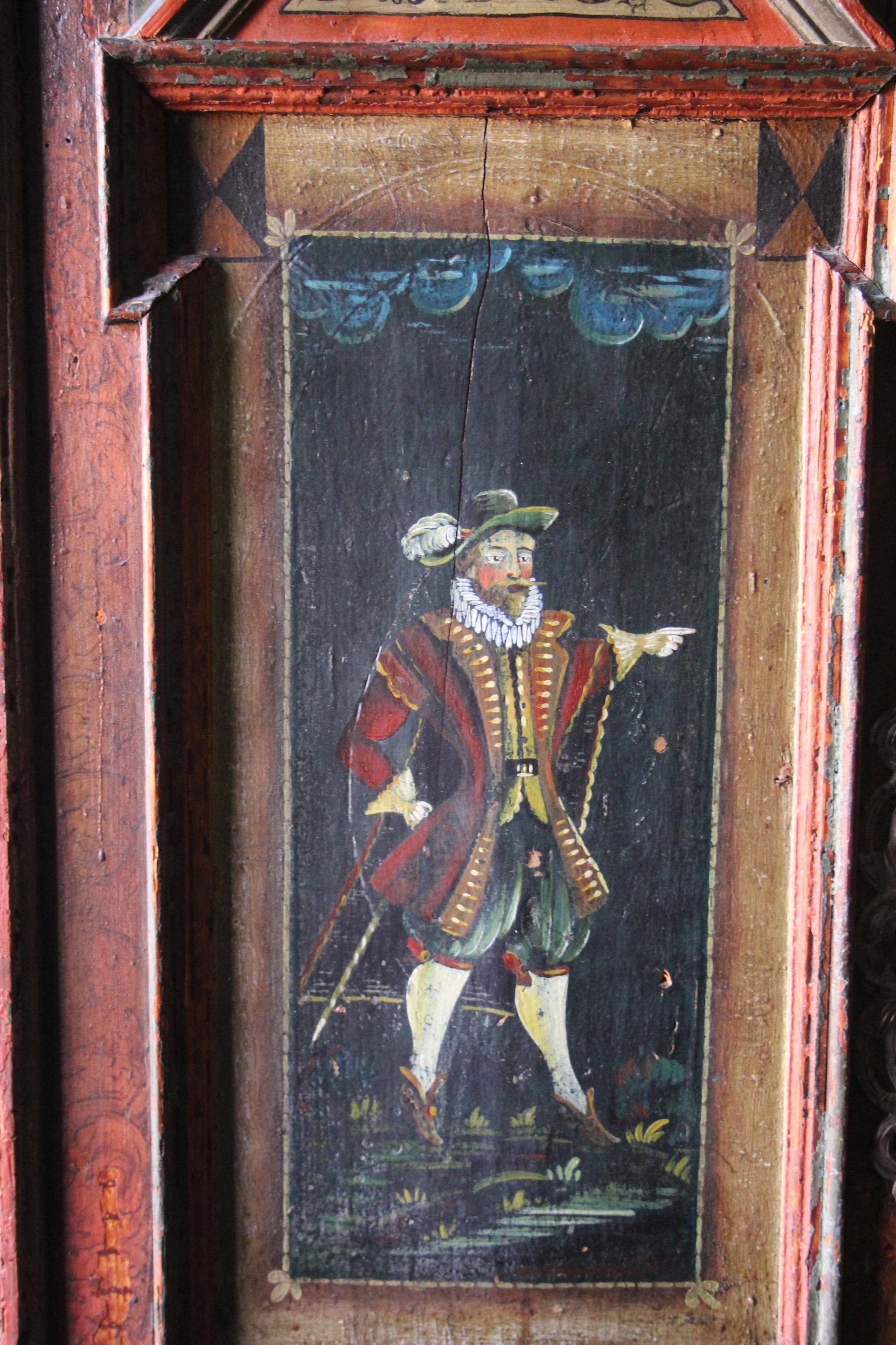Alpes suisses peintes  Armoire de mariage datée de 1779 en vente 7