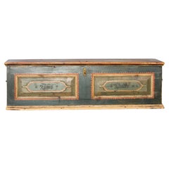 Antique Swiss alp painted trunk