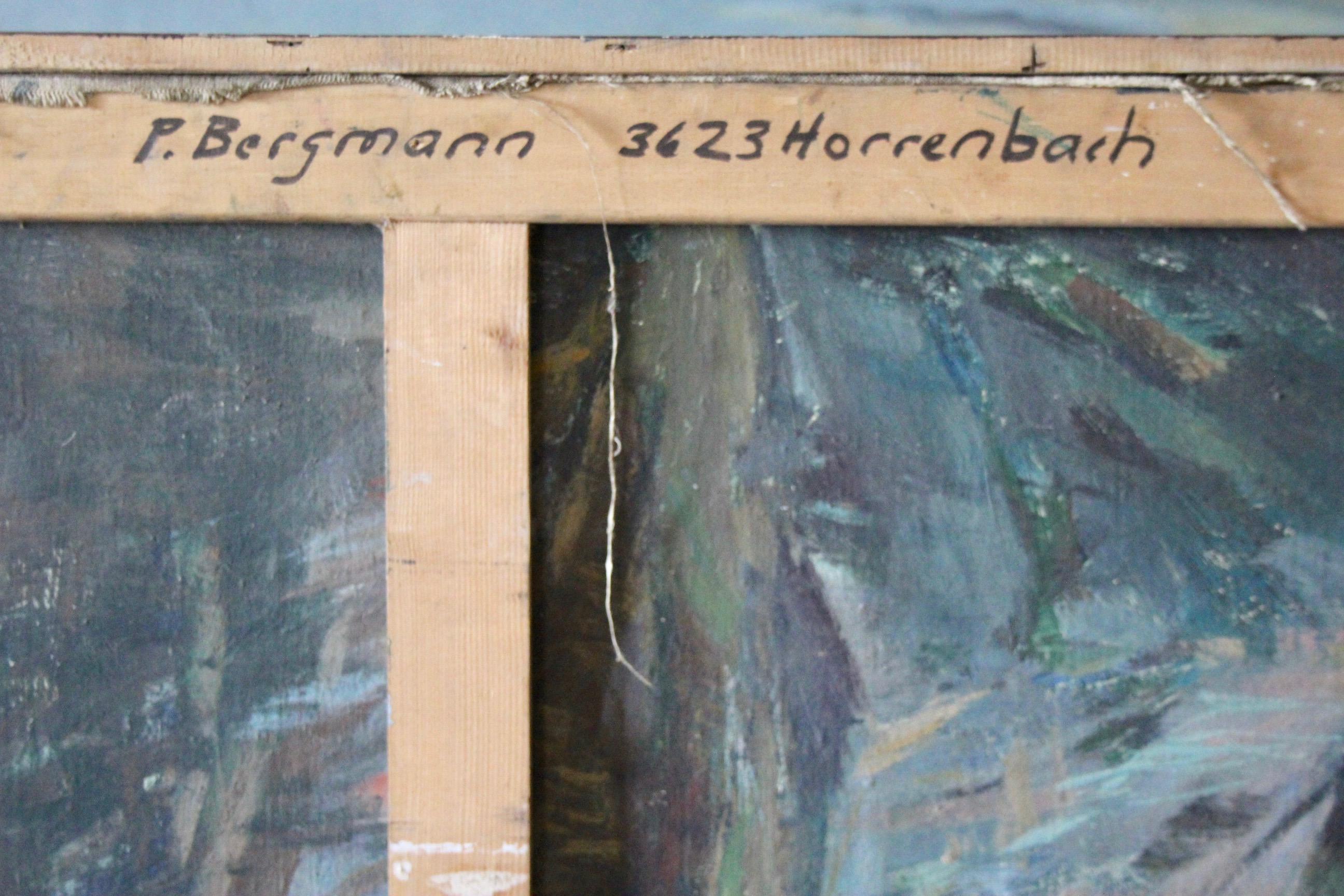 Schweizer Alp-Gemälde von P. Bergmann  (Farbe) im Angebot