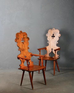 Schweizer Alp Paar Holzsessel