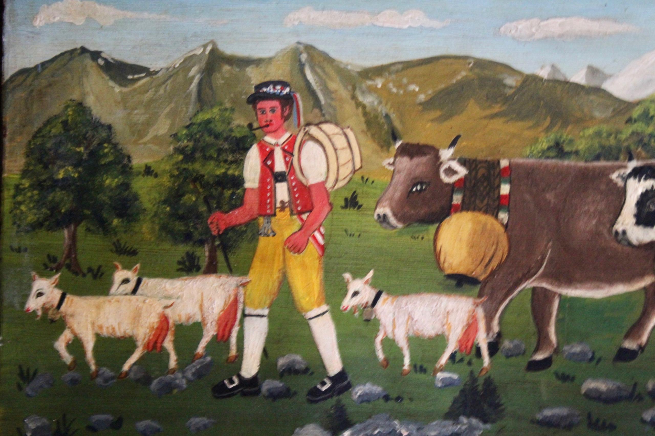 Suisse Poya suisse alp signée