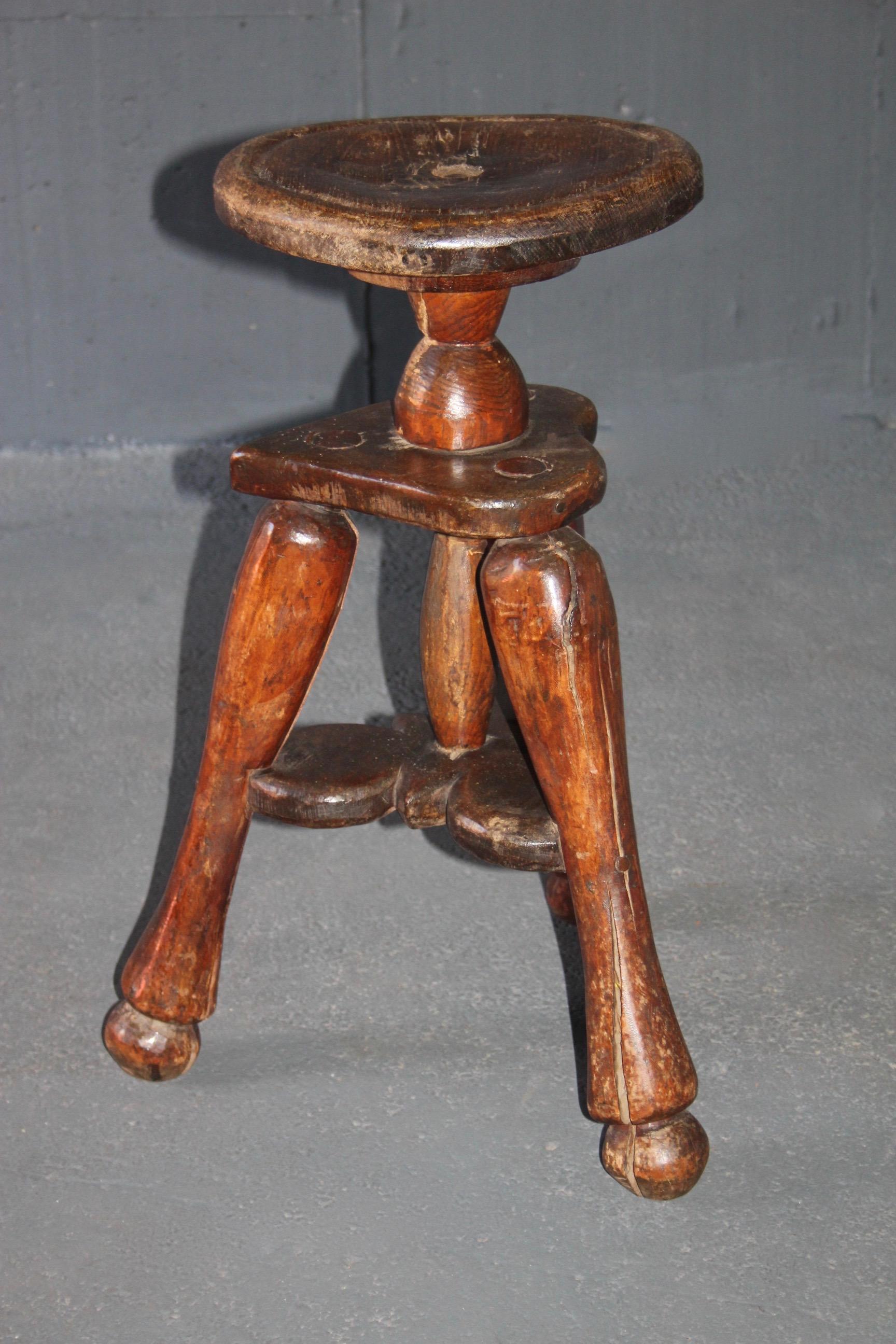 Swiss alp, folk art , stool.