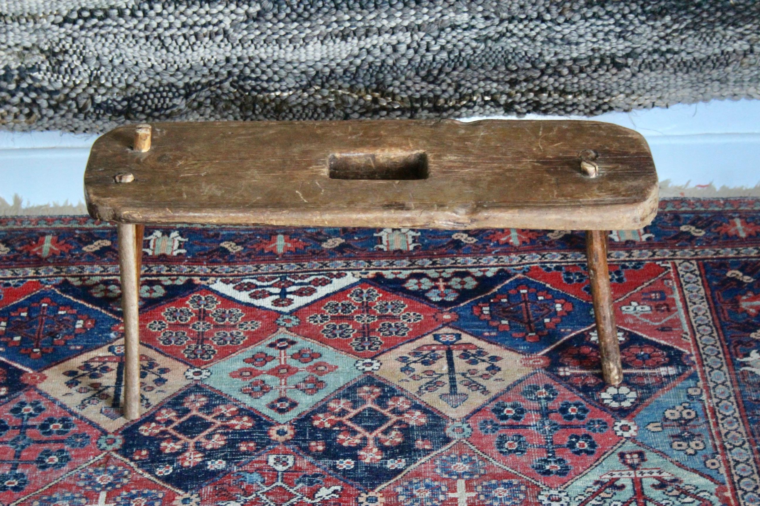 Wood Swiss alp stool  For Sale