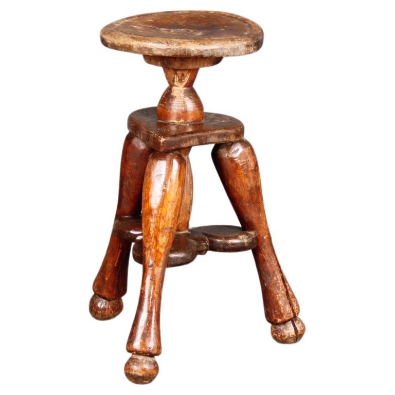 Swiss alpine stool, ca. 1920, offered by Thousand