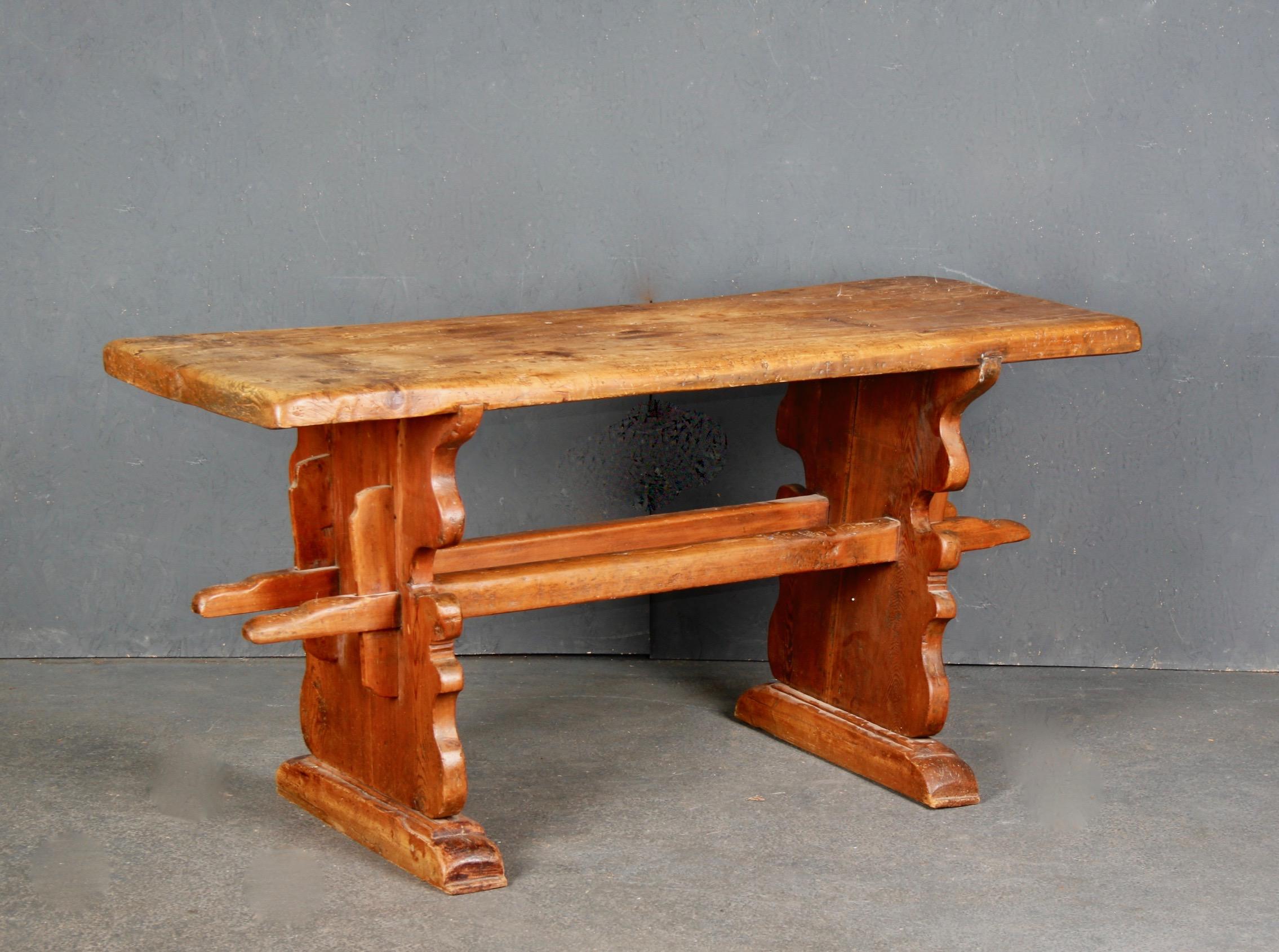 Early 19th Century Swiss Alp Table Console For Sale