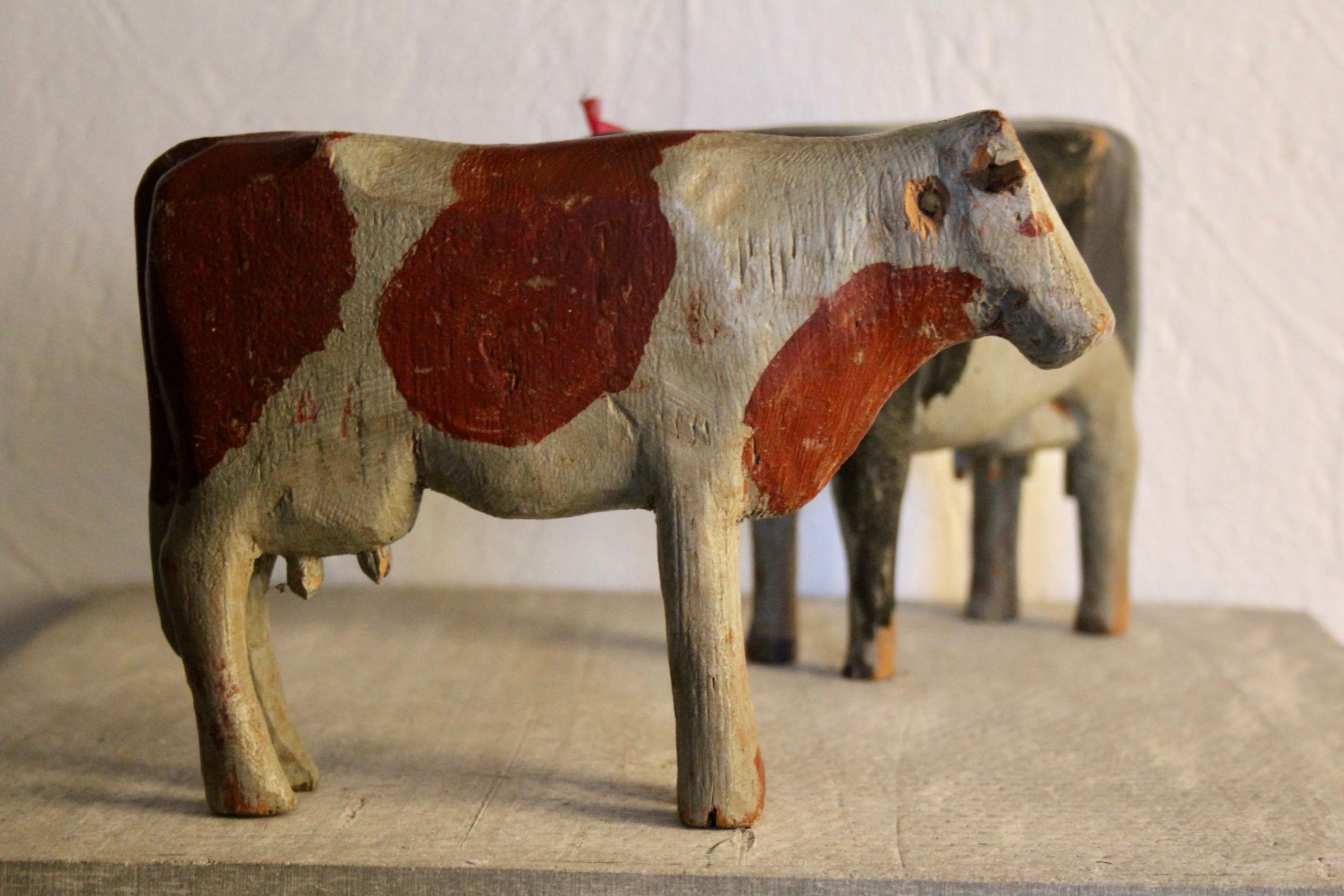 Swiss alp wood cows toys circa 1930 5