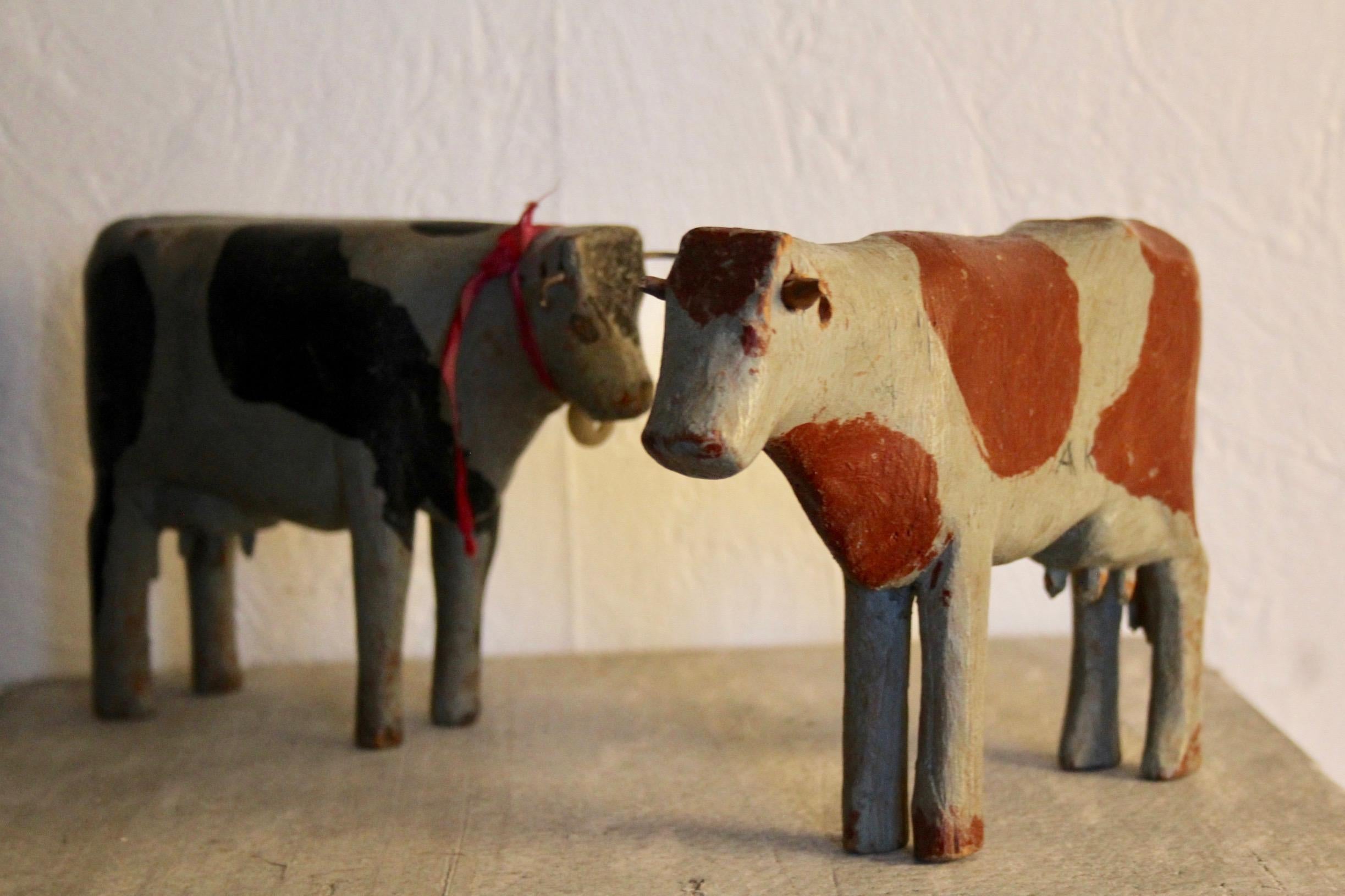 Swiss alp wood cows toys circa 1930 7