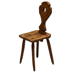 Swiss Alpine Folk Art Chair, 19th Century