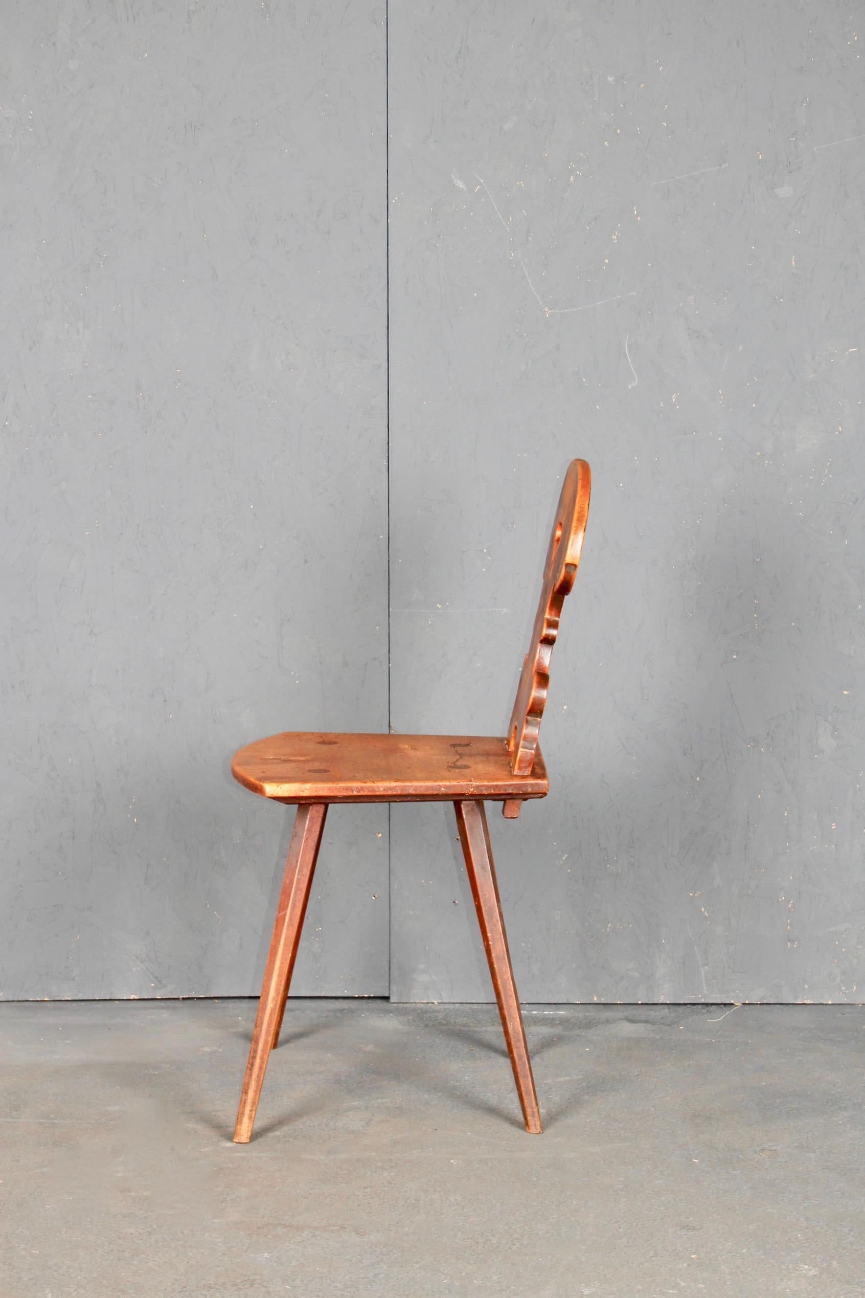 Mid-19th Century Swiss Alpine Folk Art Escabelle A32