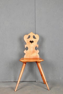 Swiss Alpine Folk Art Escabelle from ST Moritz Village A12