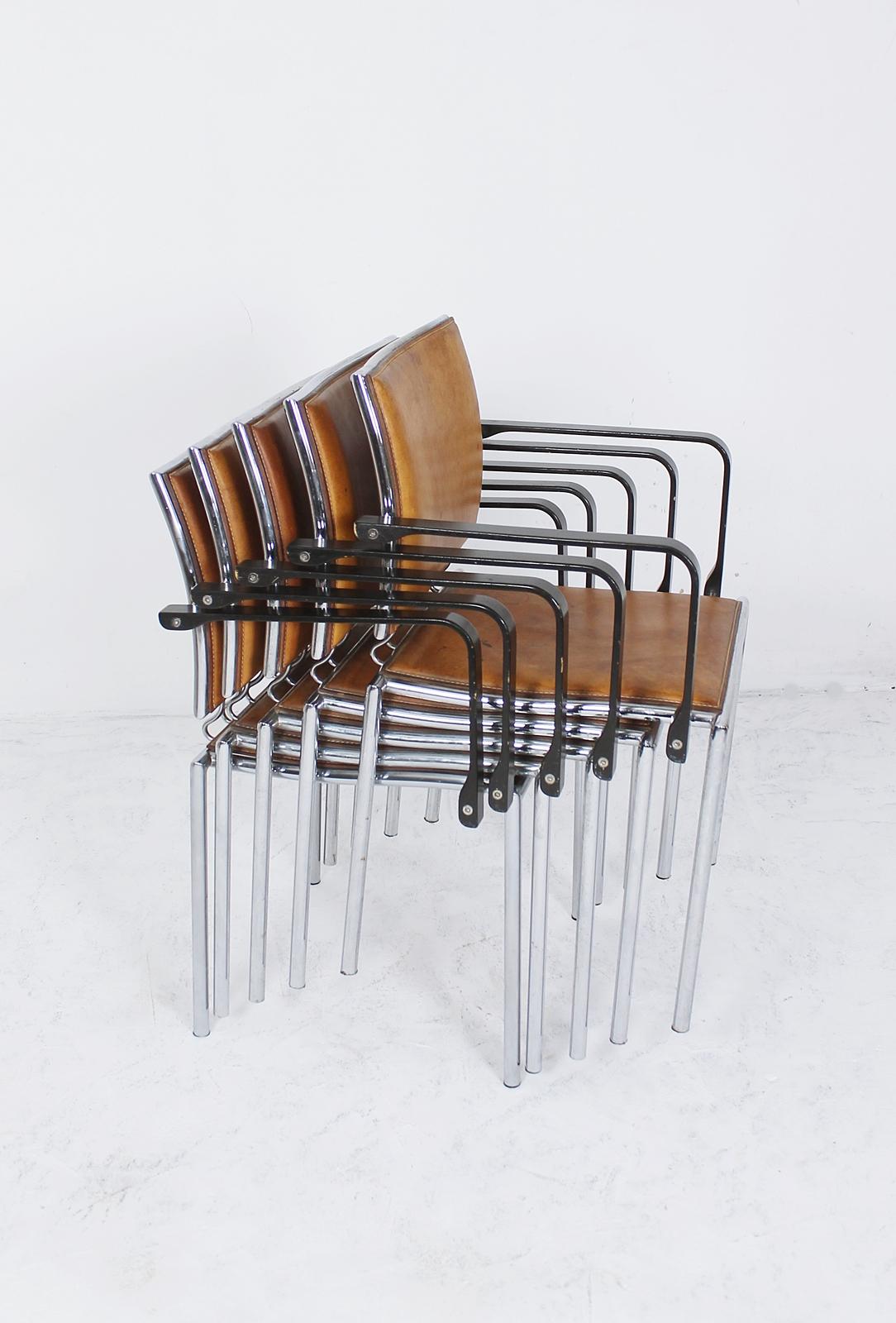 Swiss Armchair Quadro Steel by Bruno Rey & Charles Polin for Dietiker, 1990s For Sale 7