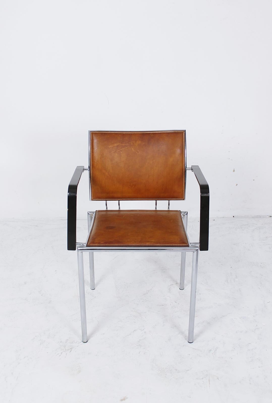Modern Swiss Armchair Quadro Steel by Bruno Rey & Charles Polin for Dietiker, 1990s For Sale