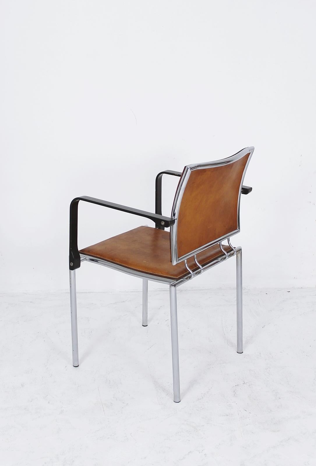 Swiss Armchair Quadro Steel by Bruno Rey & Charles Polin for Dietiker, 1990s For Sale 3