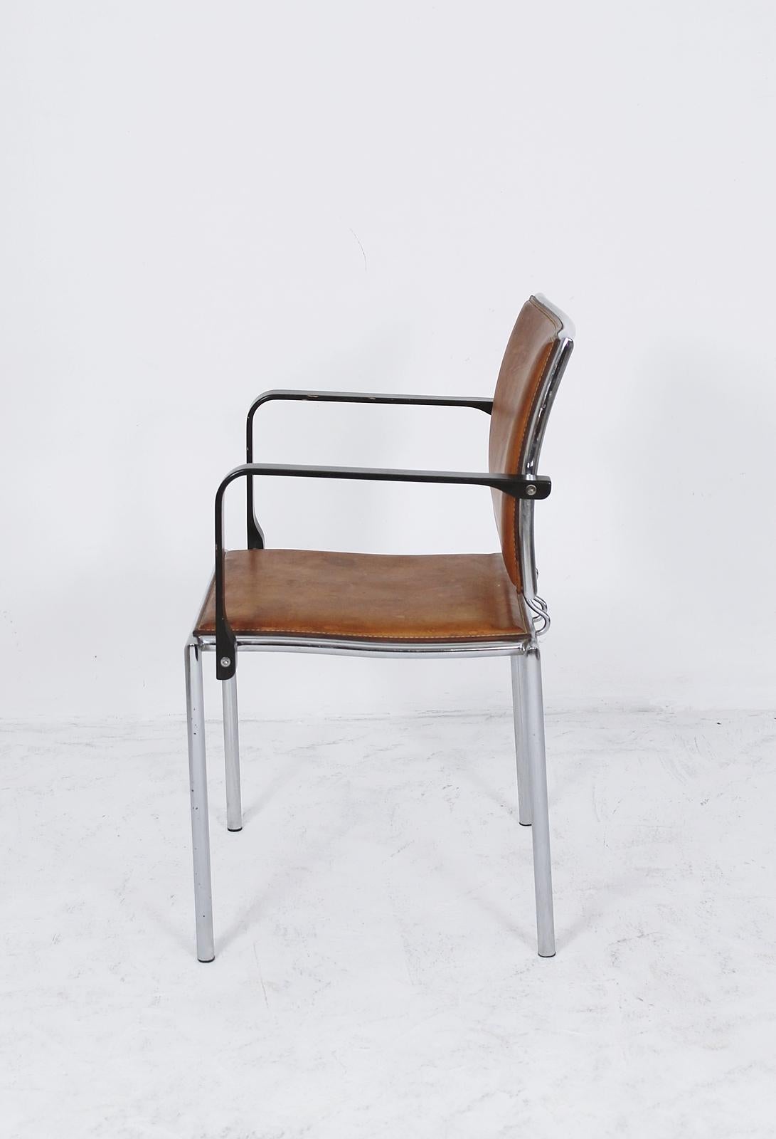 Swiss Armchair Quadro Steel by Bruno Rey & Charles Polin for Dietiker, 1990s For Sale 4