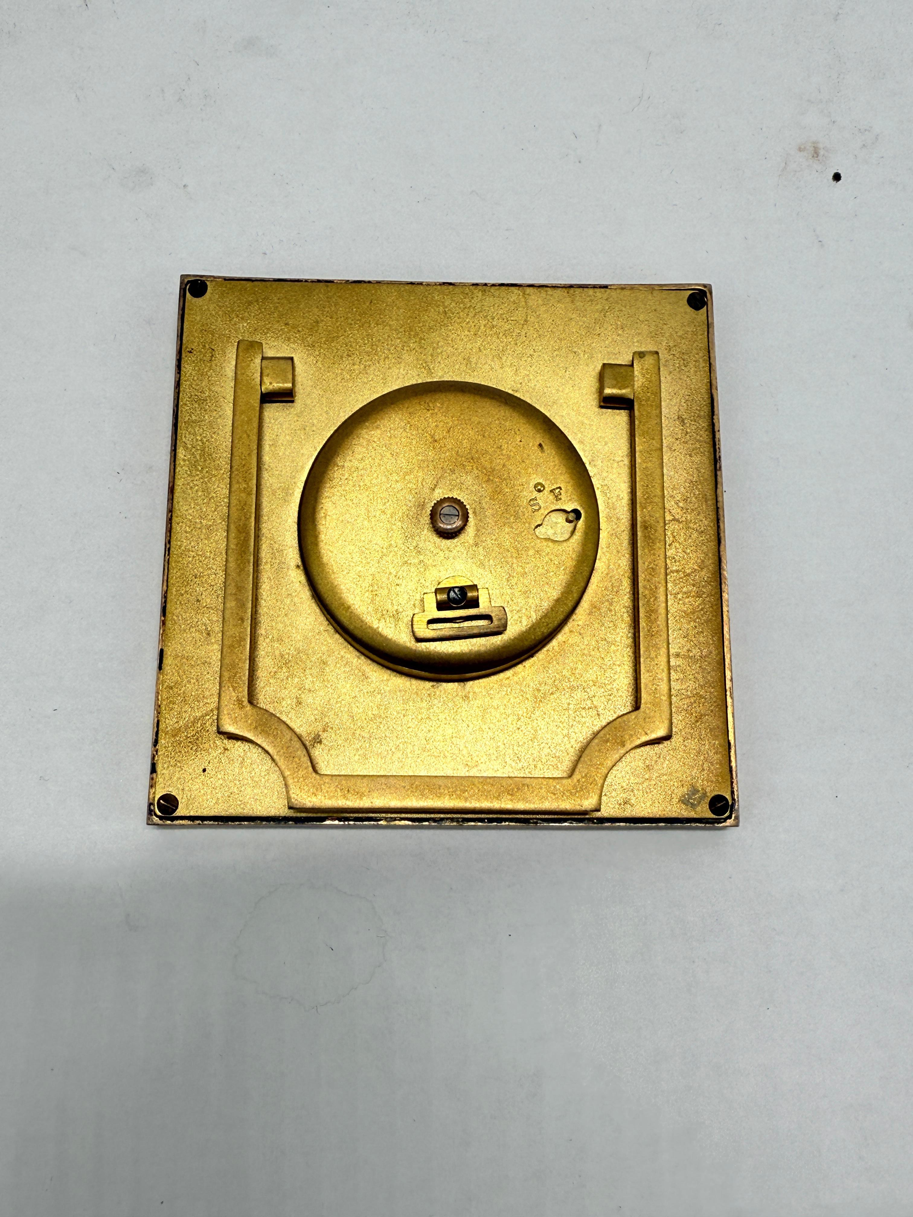 Swiss Art Deco Enamel-Border 8-Day Desk Clock, c. 1925–1935 *Luminescence* For Sale 1