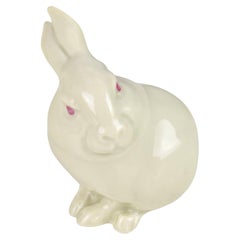 Swiss Art Deco Rabbit Porcelain Figurine by Marcel Edouard Sandoz for Langenthal