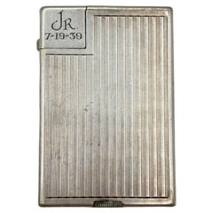Swiss Art Deco Silver Plated " Handy" Pocket Lift Arm Lighter by Dunhill