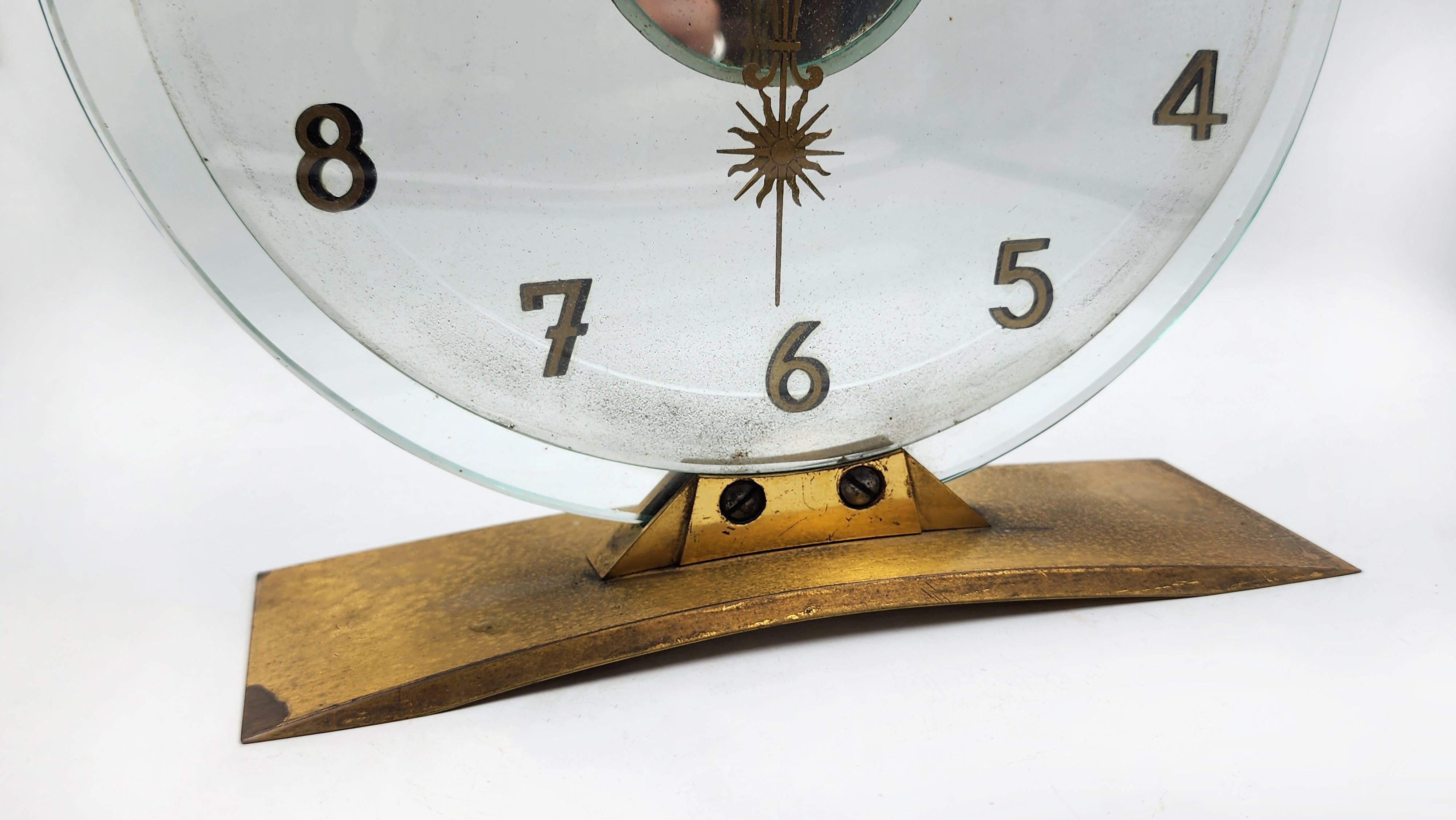 20th Century Swiss Art Deco table clock from the 1930s For Sale