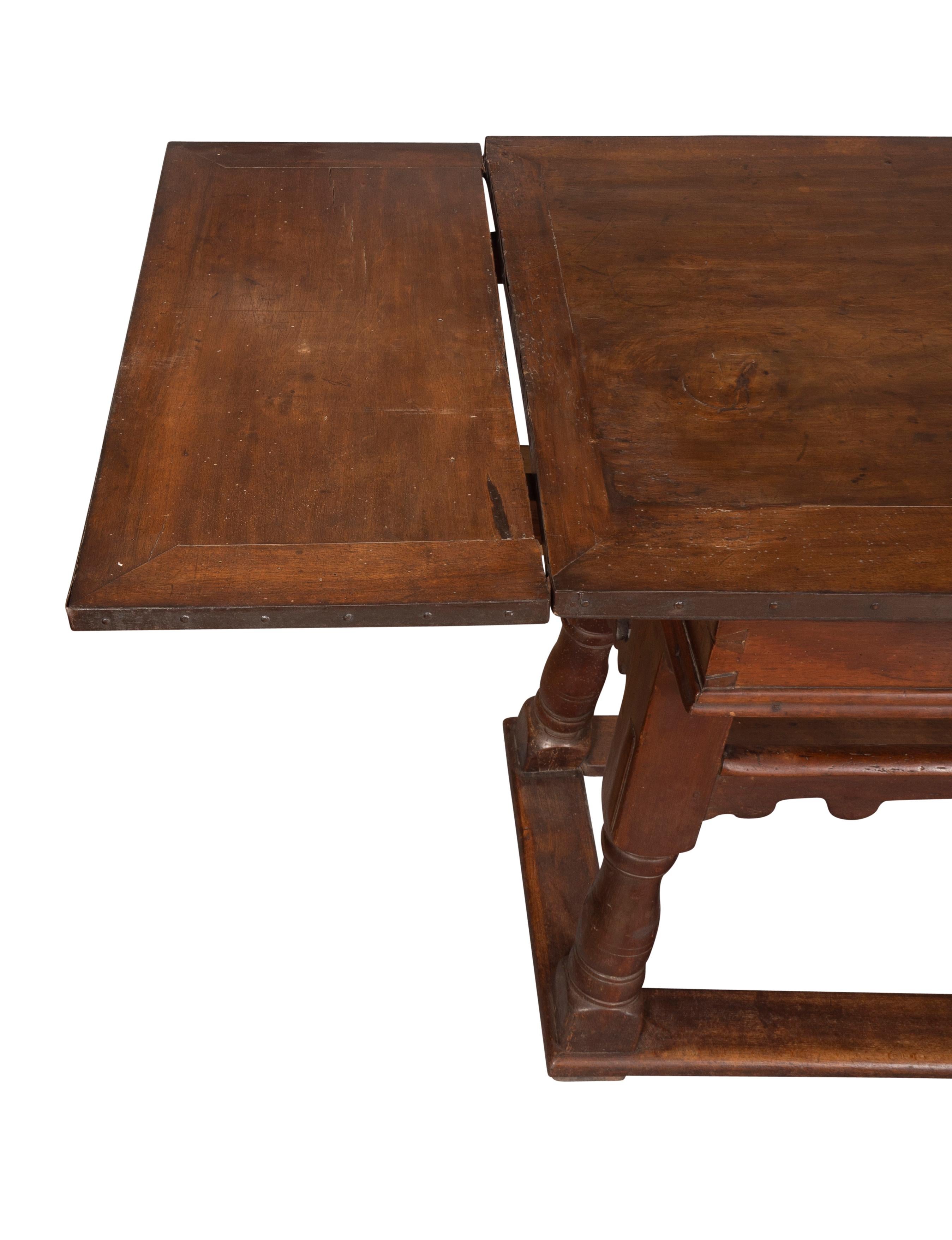 Swiss Baroque Walnut Draw Table For Sale 11