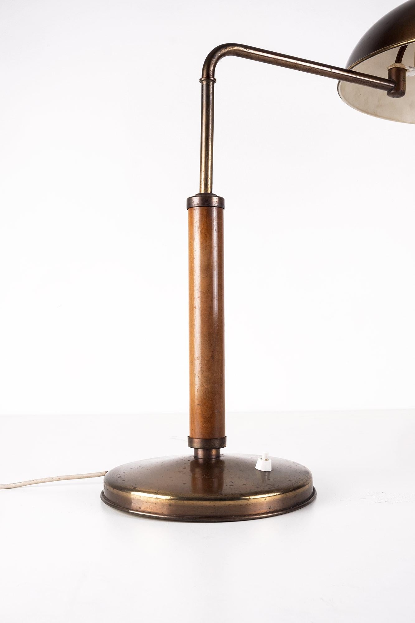 Swiss Bauhaus Table Lamp by Alfred Müller for Amba Basel, 1930s 1