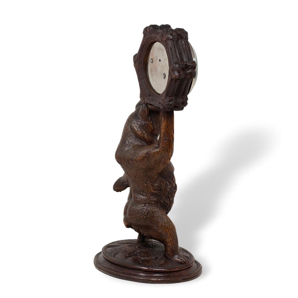 Glass Swiss Black Forest Bear Barometer For Sale