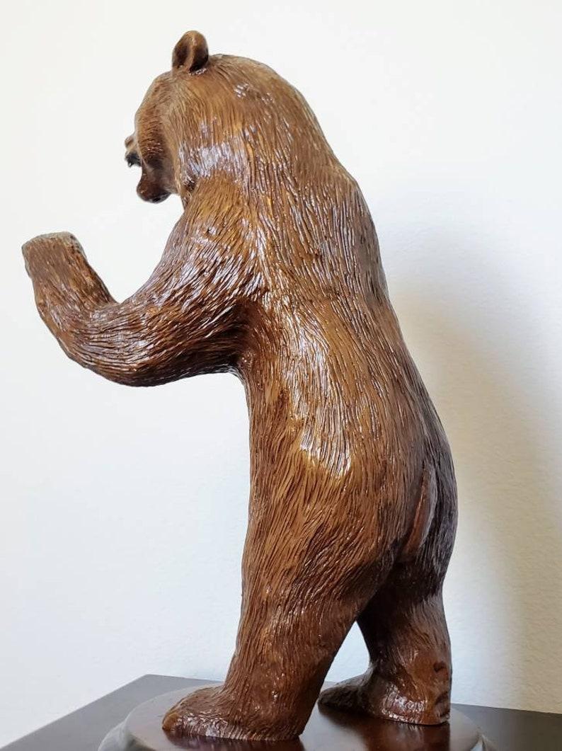 Swiss Black Forest Carved & Lacquered Bear Statue For Sale 2