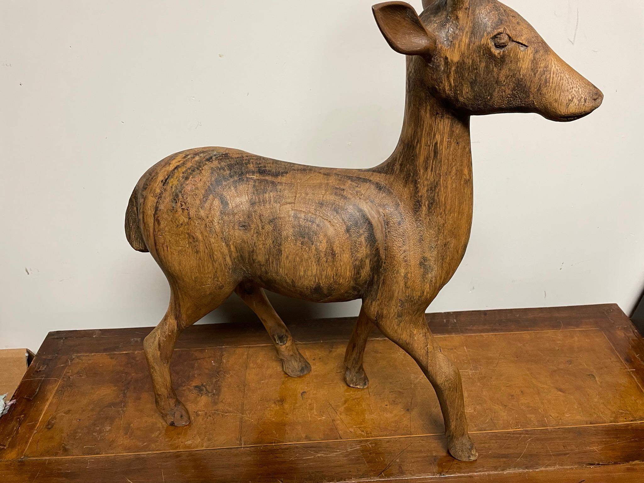 Swiss Black Forest Carved Walnut Stag, Circa 1900 For Sale 12
