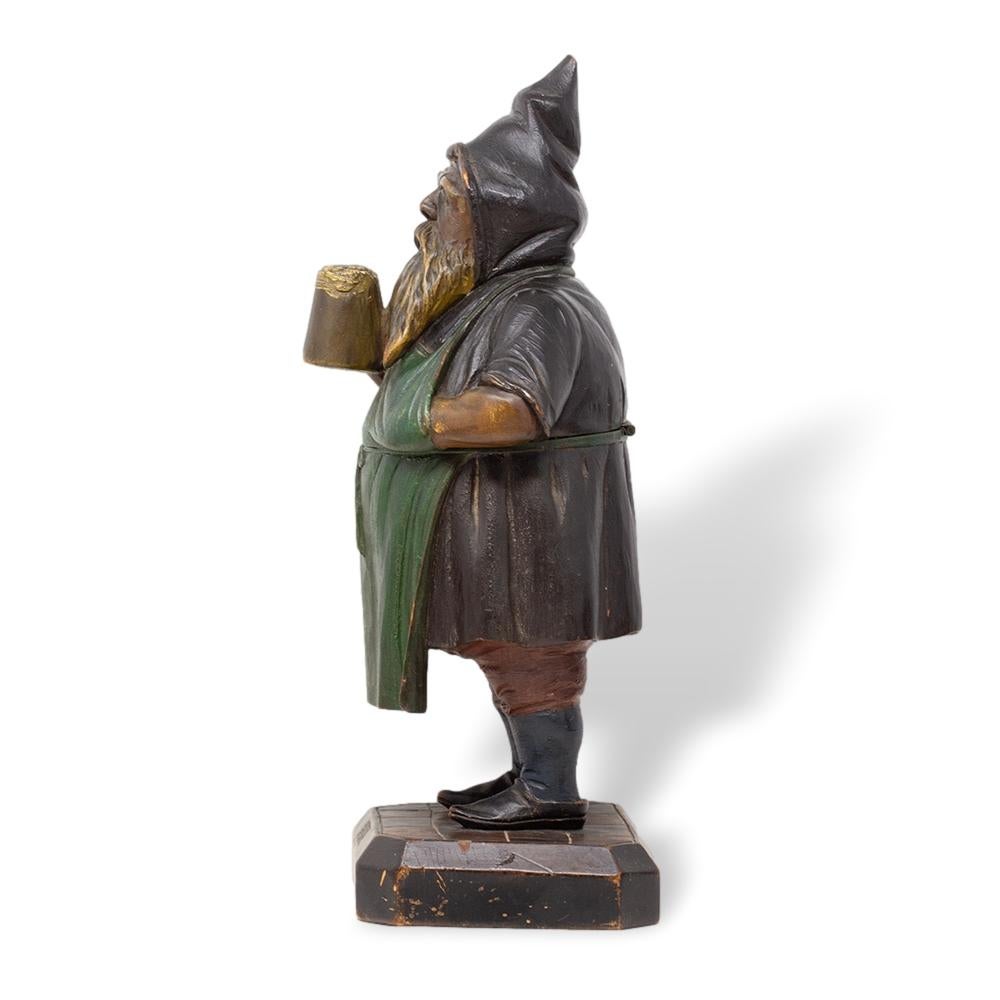 19th Century Swiss Black Forest Gnome Tobacco Jar For Sale