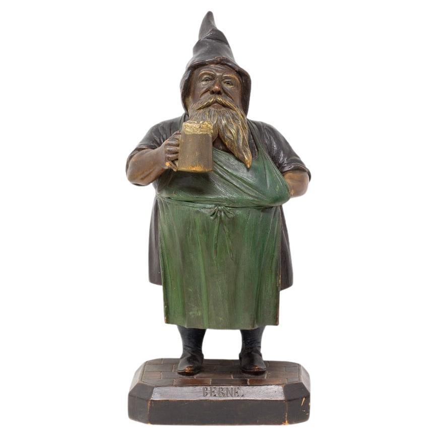 Swiss Black Forest Gnome Tobacco Jar For Sale