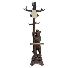 Antique Swiss Black Forest Hall Tree by Seilar-Brawant, c. 1900