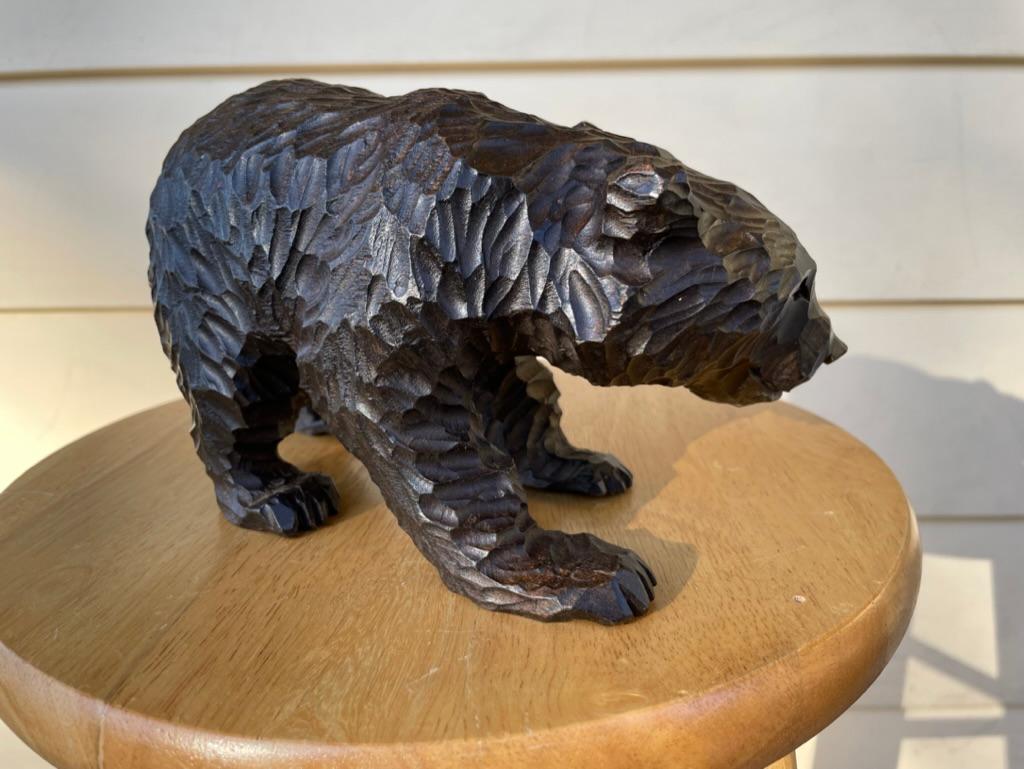 Swiss Black Forest Hand Carved Bear, circa 1900 For Sale 8