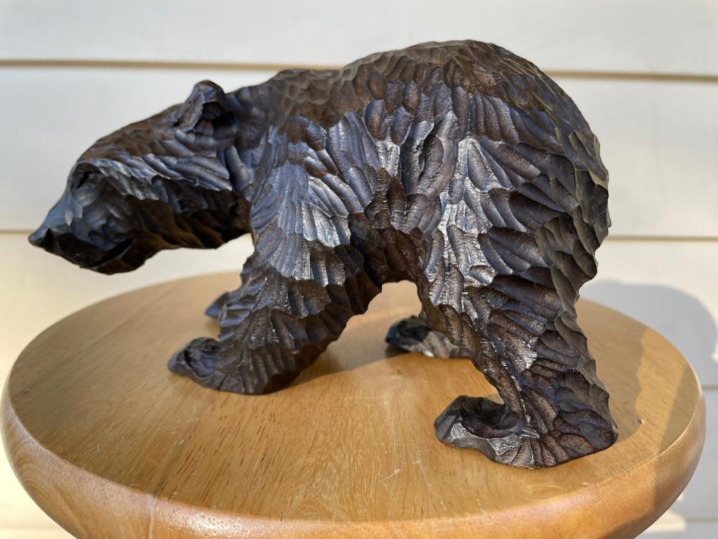 Swiss Black Forest Hand Carved Bear, circa 1900 In Good Condition For Sale In Stamford, CT
