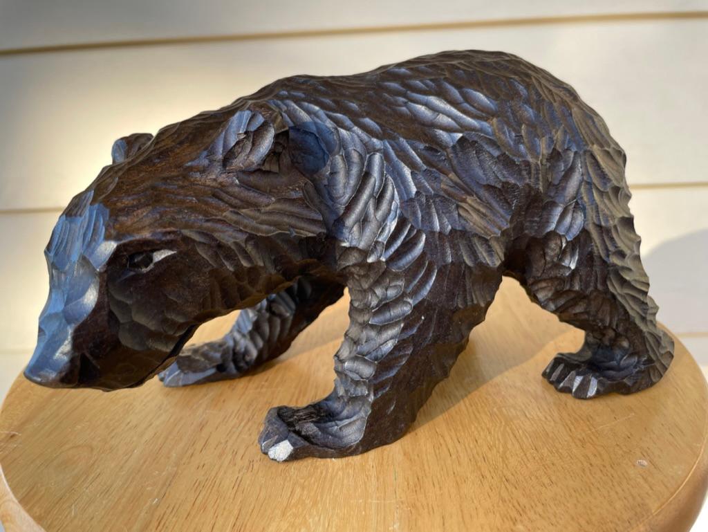 Swiss Black Forest Hand Carved Bear, circa 1900 For Sale 3