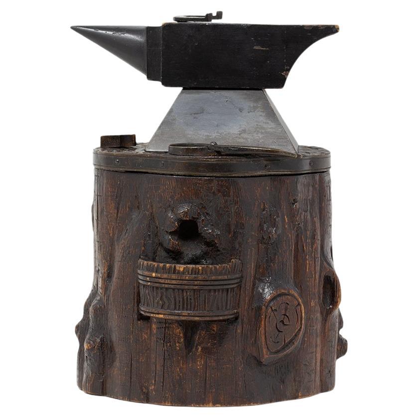 Swiss Black Forest Novelty Anvil Tobacco Jar Smokers Compendium