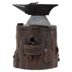 Swiss Black Forest Novelty Anvil Tobacco Jar Smokers Compendium