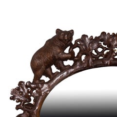 Swiss Black Forest Wall Hung Bear Mirror