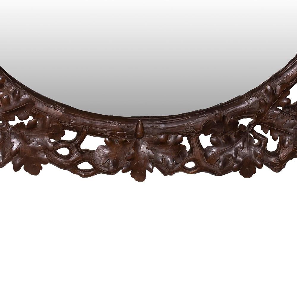 Hand-Carved Swiss Black Forest Wall Hung Bear Mirror