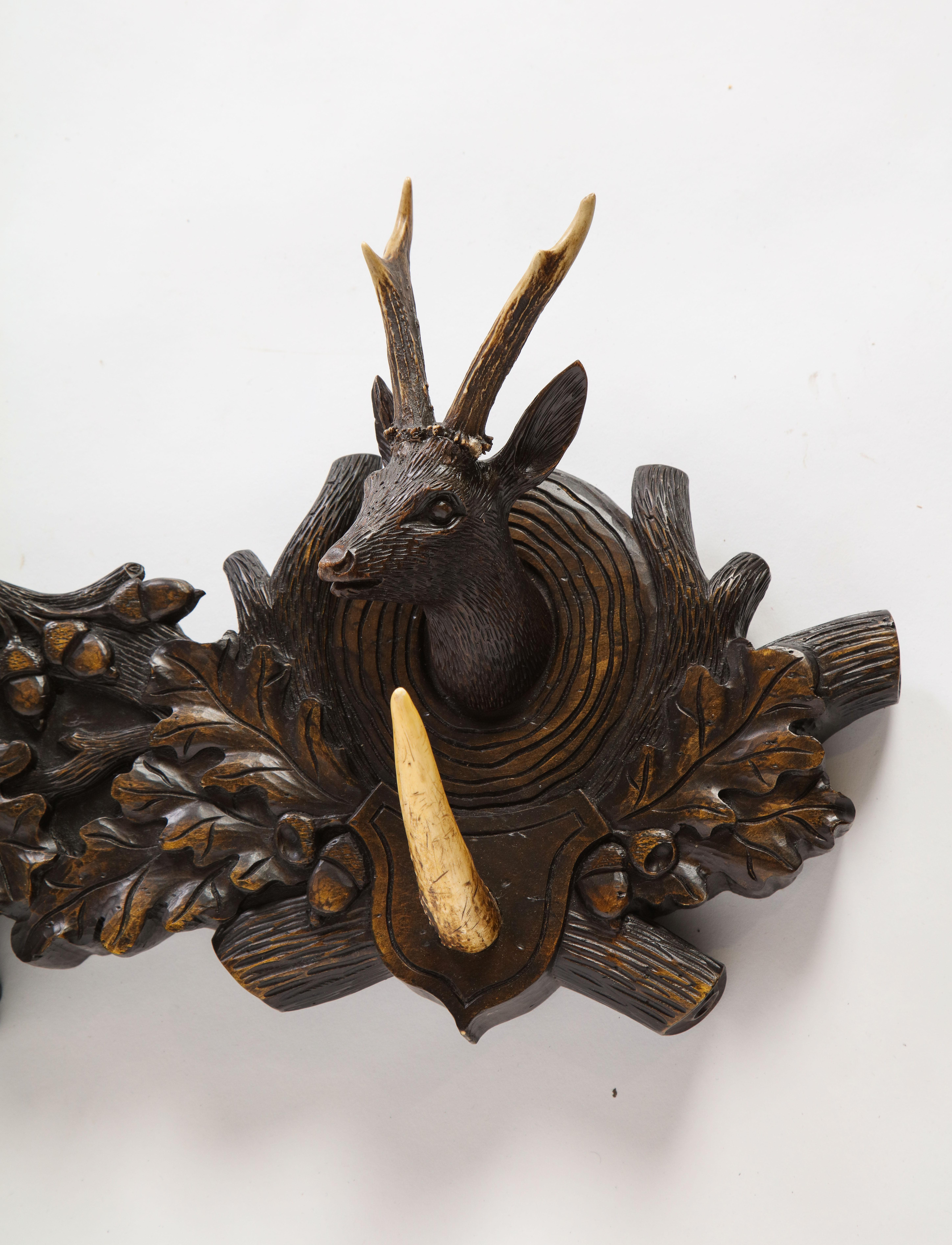 Swiss 'Black Forest' Wall-Mounted Stick Stand, Mid-20th Century 7