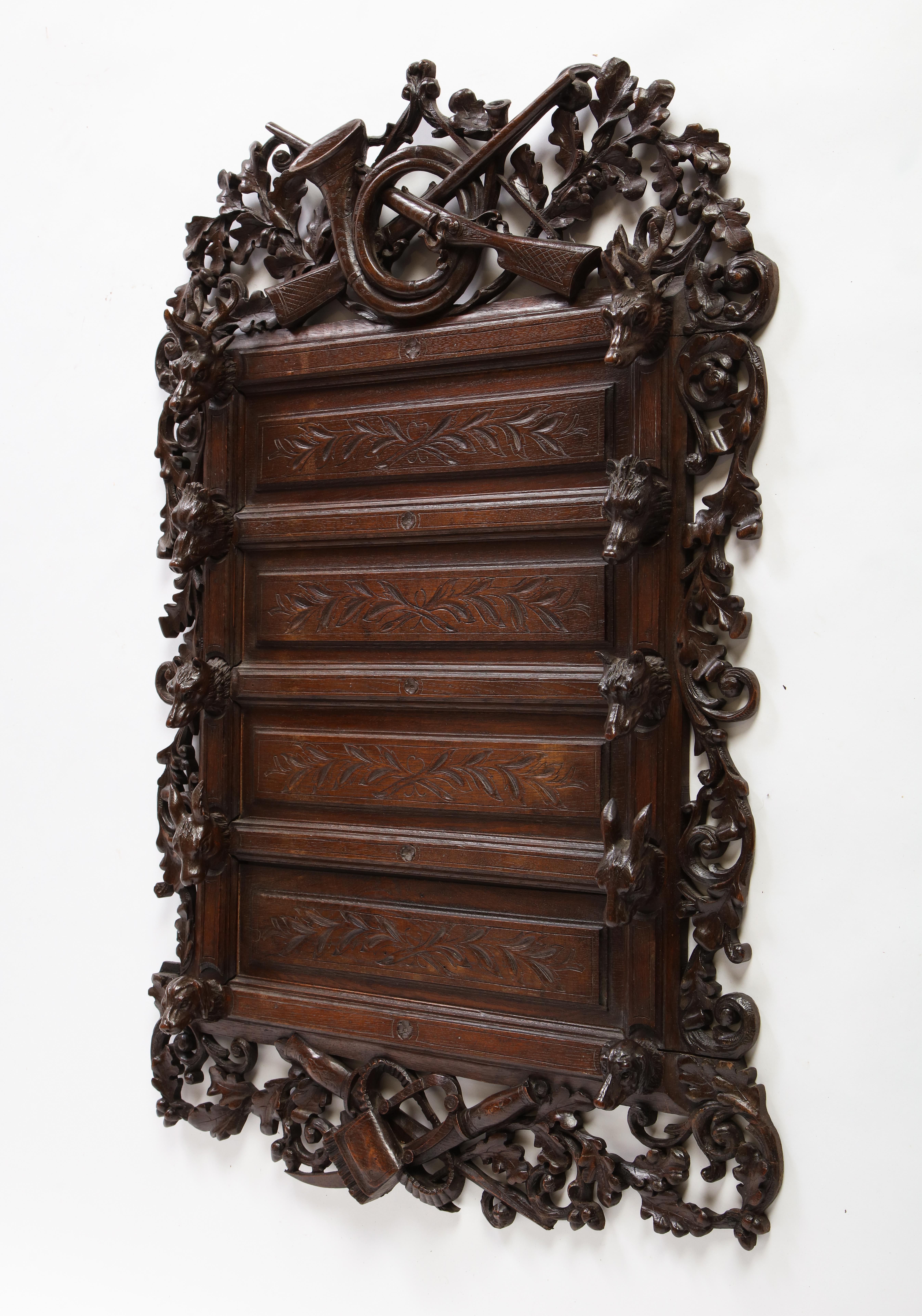 Swiss 'Black Forest' Wall-Mounted Stick Stand, Mid-20th Century 10